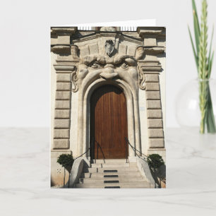 Tarjeta La puerta de la biblioteca Hertziana. Roma, Italia