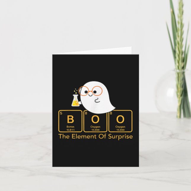 Tarjeta La Química De Halloween Boo El Elemento De Sorpres (Anverso)
