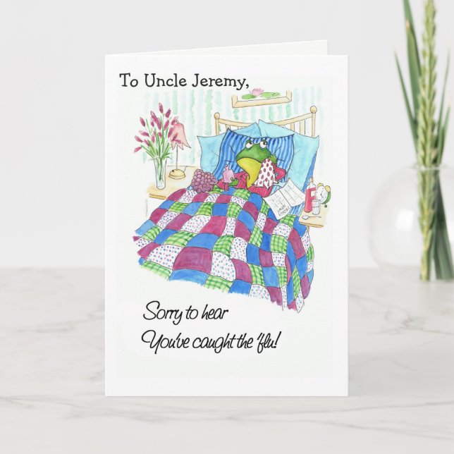 Tarjeta La rana verde de la diversión de encargo consigue (Anverso)