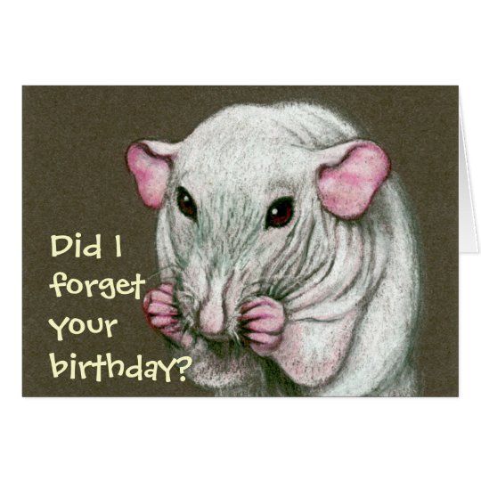Tarjeta ¿La rata sin pelo, olvida cumpleaños?