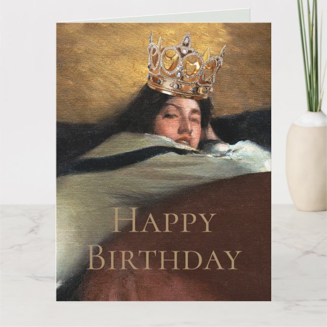 Tarjeta La realeza es tan elegante Feliz Cumpleaños (Anverso)