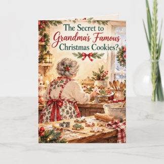 Tarjeta La receta secreta de galletas de Navidad de la abu
