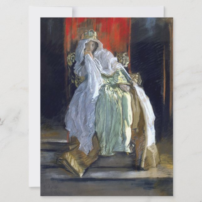 Tarjeta La Reina de Hamlet (por Edwin Austin Abbey) (Anverso)