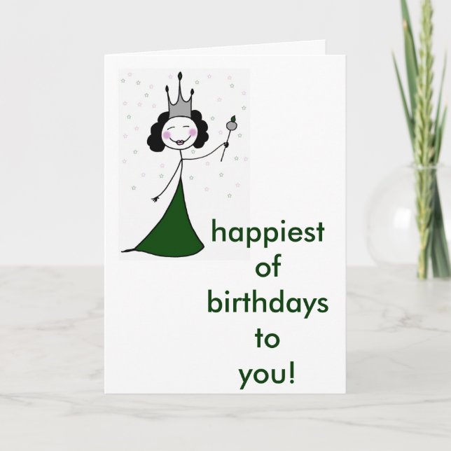 Tarjeta La reina del cumpleaños (Anverso)