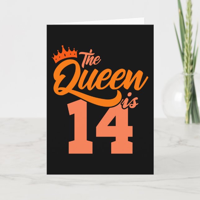 Tarjeta LA REINA ES LA hija de 14 años (Anverso)