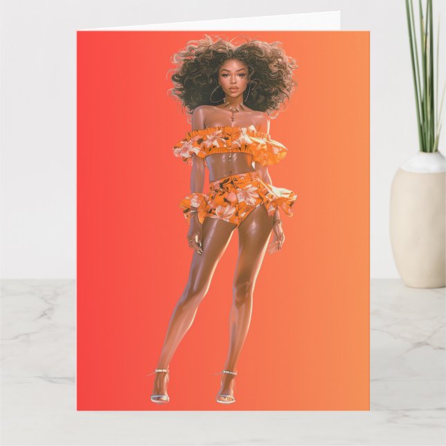 Tarjeta La reina negra afroamericana Melanin Sista Shopp (Anverso)