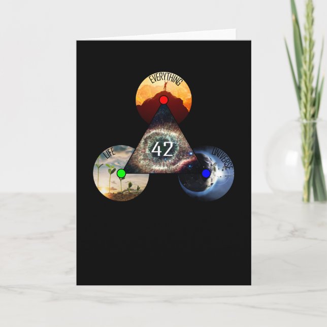 Tarjeta ¡La Respuesta A Todo Es 42! (Anverso)