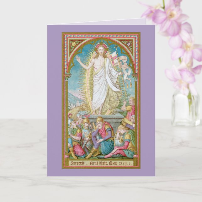 Tarjeta La resurrección de Cristo Jesús (SAU 041) (Orquídea)