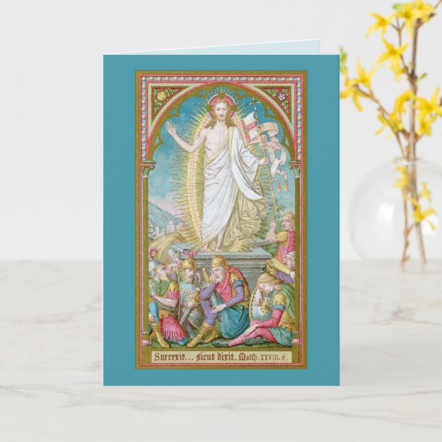 Tarjeta La resurrección de Cristo Jesús (SAU 041) (flor amarilla)