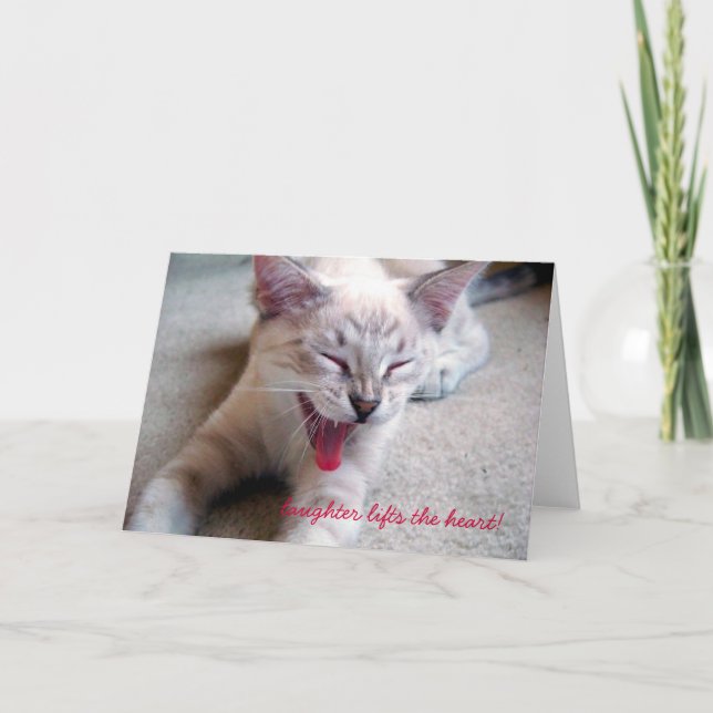 Tarjeta ¡la risa levanta el corazón! (Anverso)