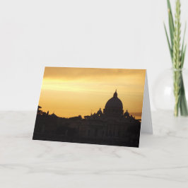 Tarjeta La Roma de San Pedro al atardecer