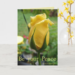 Tarjeta La rosa amarilla es tu carta Inspiradora de la paz
