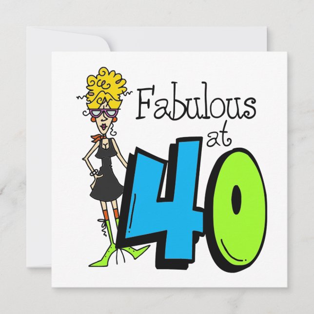 Tarjeta La rubia fabulosa a los 40 cumpleaños (Anverso)