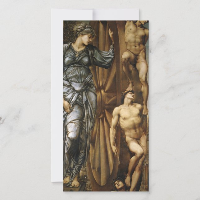 Tarjeta La rueda de la fortuna (por Edward Burne-Jones) (Anverso)