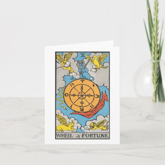 Tarjeta La rueda del tarot de la fortuna - el jinete Waite (Anverso)