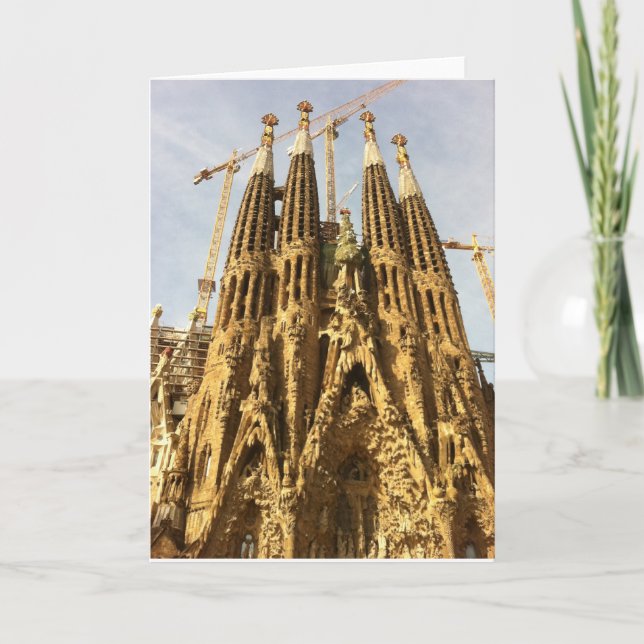 Tarjeta La Sagrada Familia, Barcelona, España (Anverso)