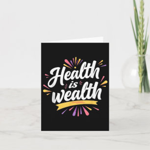 Tarjeta La Salud Es Riqueza _ Diseño de Cita Motivacional 