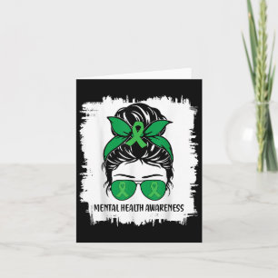 Tarjeta La salud mental de Messy Bun S La Cinta Verde De C