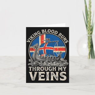 Tarjeta La sangre vikinga corre por las venas Bandera isla