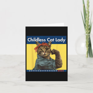 Tarjeta La Señora Del Gato Sin Hijos Está Votando Las Elec