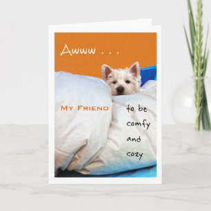 Tarjeta La sensación mejora mi perro del amigo, acogedor y