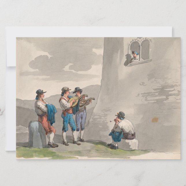 Tarjeta La Serenade (Canciones de Amor) (Escena romántica) (Anverso)