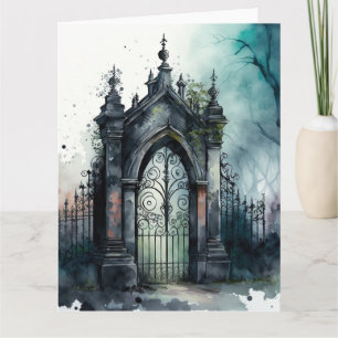 Tarjeta La serie Puerta del Cementerio Gótico Diseño 11