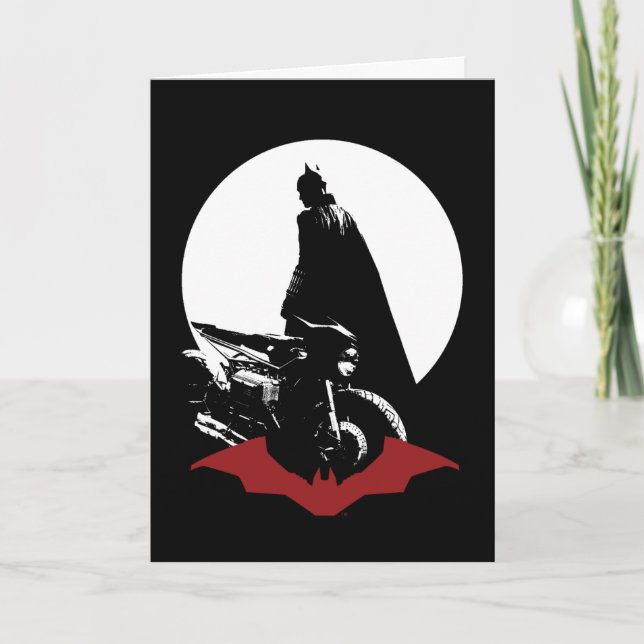 Tarjeta La silueta de la motocicleta Batman (Anverso)