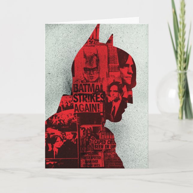 Tarjeta La silueta del periódico Batman (Anverso)