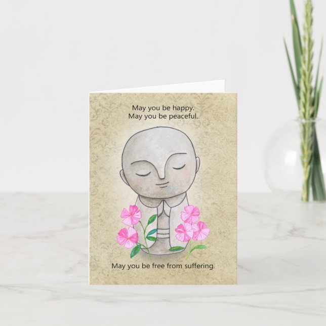 Tarjeta La simpatía budista por el arte jizo recibe pronto (Anverso)