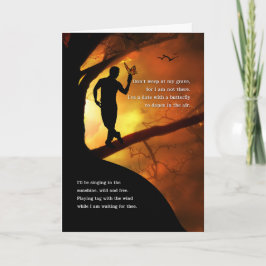 Tarjeta La simpatía no llora en mi poema de tumba masculin