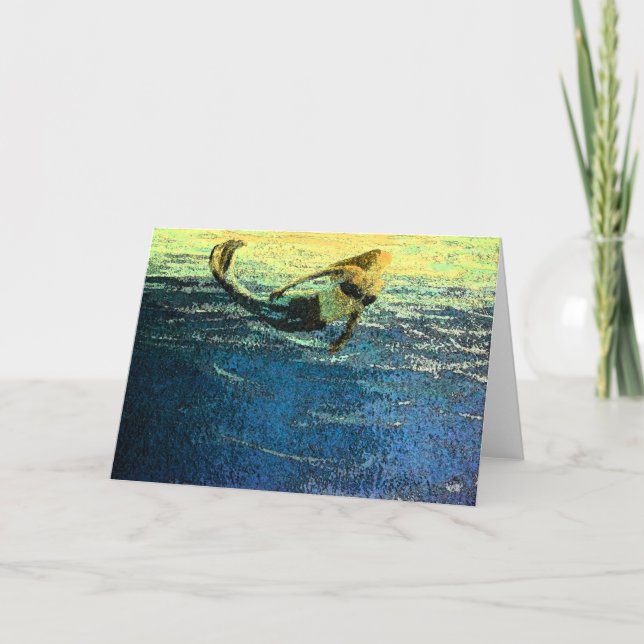 Tarjeta La sirena saluda al amanecer (Anverso)