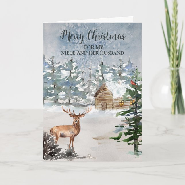 Tarjeta La sobrina del ciervo ruso y los Navidades del mar (Anverso)