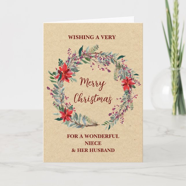 Tarjeta La sobrina rusa y su marido Feliz Navidad (Anverso)