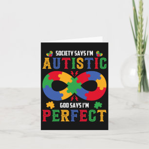 Tarjeta La Sociedad De Concienciación Del Autismo Dice Que
