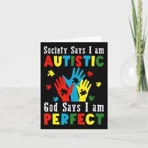 Tarjeta La sociedad dice que soy el Dios autista dice que