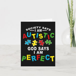 Tarjeta La sociedad dice que soy el Dios autista dice que