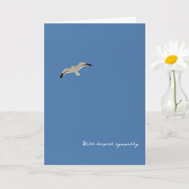 Tarjeta La solitaria gaviota que vuela al cielo con la más (Planta pequeña)