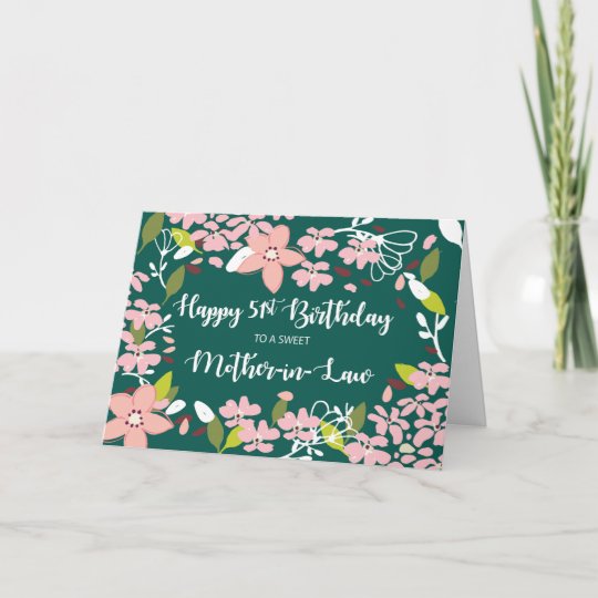 Tarjeta La suegra 51ª flor verde de cumpleaños | Zazzle.es