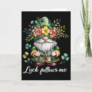 Tarjeta La suerte me sigue Día de San Patricio Verde Festi