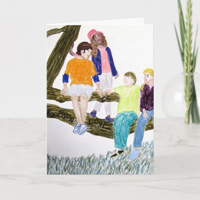 Tarjeta La tarjeta, adopción es amor, día feliz de la (Anverso)