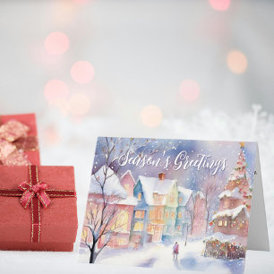 Tarjeta La temporada de saludos mágicos invierno maravilla