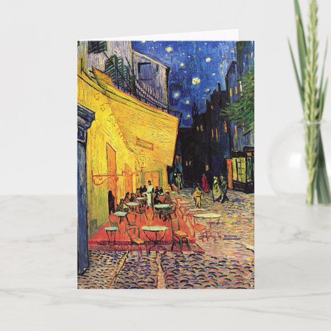 Tarjeta La Terraza De La Cafetería Van Gogh De Noche (Anverso)