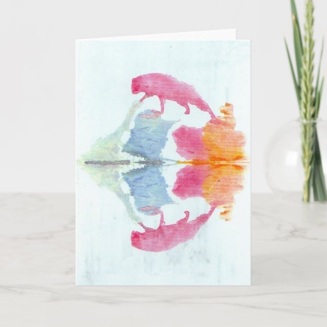 Tarjeta La tinta de la prueba de Rorschach borra el animal (Anverso)