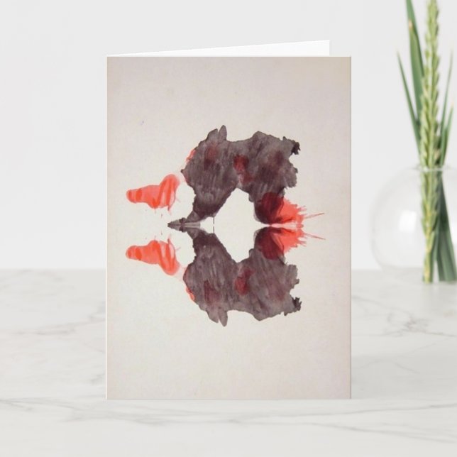 Tarjeta La tinta de la prueba de Rorschach borra la placa (Anverso)