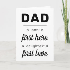 Tarjeta La tipografía del Día del Héroe del Padre de papá