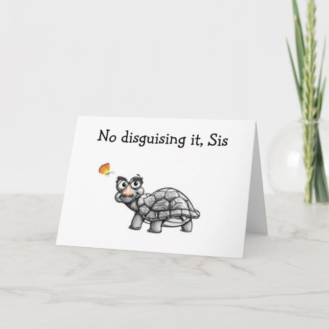 TARJETA LA TORTUGA NO LO DISGUSTA PARA EL CUMPLEAÑOS DE LA (Anverso)