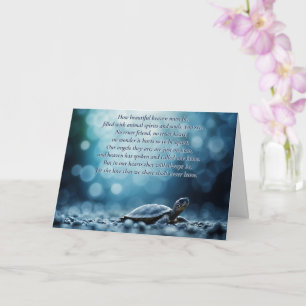 Tarjeta La tortuga pierde simpatía con el poema espiritual