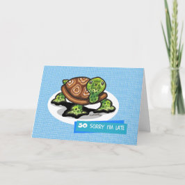 Tarjeta La tortuga verde lilo tardó su cumpleaños