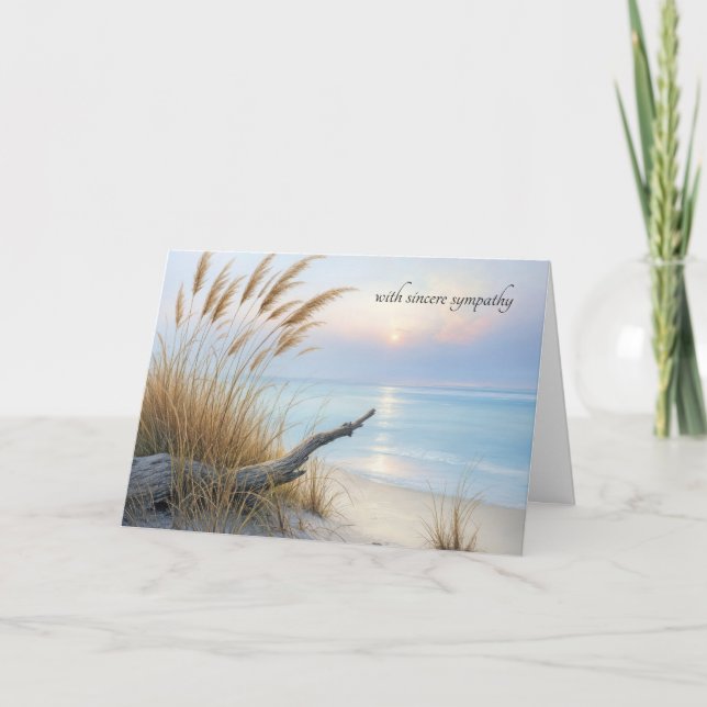 Tarjeta La tranquilidad de la compasión por la playa (Anverso)